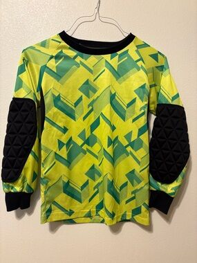 Kids Padded Elbow Goalkeeper Shirt - Neon Green